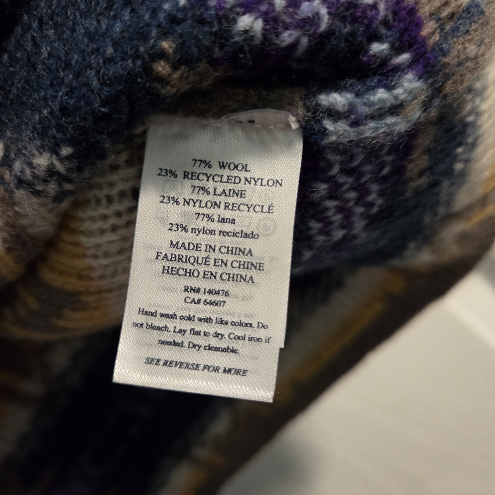 EUC Faherty x Doug Good Feather Mock Neck Sweater- Taupe Multi- Size Large - Picture 12 of 12